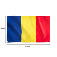 1 x RAW Customer Returns Runesol Romania Flag, 91x152cm, 3ft x 5ft, 4 Grommets, Romanian Flag, Steagul Rom niei, Premium Flags, Indoor Outdoor - RRP €9.99