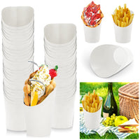 1 x RAW Customer Returns DURANTEY 50pcs Kraft Paper Cups Multifunction French Fries Holder Black French Fries Box with Slanted Mouth Snack Container Kraft Paper Cake French Fries Holder Paper for Waffle Ice Cream Bubble Waffles Bags - RRP €14.0