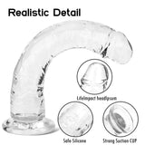 1 x Brand New Realistic dildo, lifelike giant penis made of liquid silicone with strong suction cup for hands-free play, realistic dildo tail transparent, 7.5 inches  - RRP €25.2