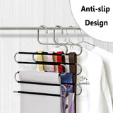 7 x Brand New SHZMJL Heavy Duty S Type Multipurpose Trouser Hangers, Pants Rack S Type Non-Slip Pants Rack 5 Layers Closet Storage Organizer for Jeans, Pants, Ties, Belts, Scarves 3 Pack  - RRP €142.8