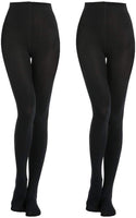 1 x RAW Customer Returns MANZI 2 pairs of women s classic black thermal warm fleece tights 400 denier XXL - RRP €19.99