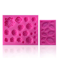 1 x RAW Customer Returns SIENON 33 Cavity Rose Flowers and Leaves Fondant Candy Silicone Molds Chocolate Molds for Sugarcraft, Cupcake Toppers, Soap, Fimo, Craft Projects, Wedding and Birthday Cake Decorations - RRP €11.09