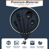 1 x RAW Customer Returns Bestdin cutlery set for 6 people, 30 piece stainless steel cutlery set, matt black, dining cutlery set with knife, fork, spoon, high-quality stainless steel cutlery, dishwasher safe. - RRP €29.5