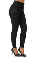 1 x RAW Customer Returns Elara Women s Jeans High Waist Push Up Skinny Fit Chunkyrayan 1166-1 Black-38 M  - RRP €26.65