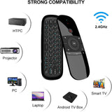 1 x RAW Customer Returns Air Mouse Remote Control with IR Learning Function, 2.4G Air Mouse Remote Control with Keyboard and Mouse Function for Android TV Boxes Nvidia Shield , Smart TV, Computer, Projector, HTPC, Media Player - RRP €21.99