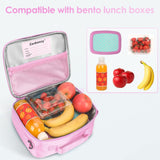 1 x Brand New Cerbonny Kids Lunch Box, Insulated Children Lunch Bag for School, Lunch Box for Girls and Kids with Adjustable Shoulder Strap, Bottle Holder, Keep Food Cold and Warm for a Long Time - RRP €11.83