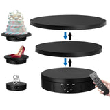 1 x RAW Customer Returns 3 in 1 Electric Turntable, 360 Degree Rotating Display Stand, Motorized Turntable with Remote Control for Photography, Product Display, Jewelry, Watch, 3D Models, Collectibles Black  - RRP €55.36