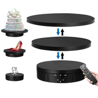 1 x RAW Customer Returns in 1 Electric Turntable, 360 Degree Rotating Display Stand, Motorized Turntable with Remote Control for Photography, Product Display, Jewelry, Watch, 3D Models, Collectibles Black  - RRP €55.36