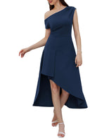 1 x RAW Customer Returns GRACE KARIN Women s Elegant Party Dress Off Shoulder Dresses Summer One Shoulder Cocktail Dress Dark Blue S - RRP €49.99