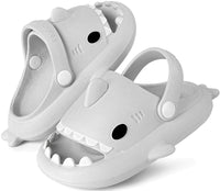 1 x RAW Customer Returns Shark Slides Slippers Clogs and Mules for Children Summer Shark Slippers Home Non-Slip Shower Slippers Sandals, Gray Clogs, 30 31 EU, Tag 200 - RRP €24.58