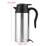 1 x RAW Customer Returns Car Kettle Stainless Steel, Portable Electric Travel Mug, 750ml 12V Car Electric Heating Kettle 120W Stainless Steel Heating Cup Mug for Hot Water Coffee - RRP €34.43