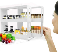 1 x RAW Customer Returns Voarge 2 Tier Multifunctional Spice Rack Holder for up to 20 Spice Jars Removable Kitchen Shelf - RRP €20.3