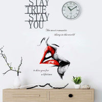 1 x RAW Customer Returns WandSticker4U - HOT KISS wall sticker red black 50x83 cm I decorative stickers sexy lips romantic love I wall sticker living room kitchen bathroom hallway adult bedroom - RRP €11.6