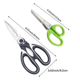 2 x Brand New Kitchen scissors, cooking scissors, poultry scissors, meat scissors, food scissors, herb scissors, spice scissors, vegetable scissors, chive scissors, multifunctional kitchen scissors, for vegetables, spring onions - RRP €14.08