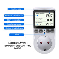 19 x RAW Customer Returns Gobesty temperature switch, temperature controller 230 V with sensor, plug-in thermostat with timer, digital thermostat socket for greenhouse, aquarium heating cooling - RRP €379.81