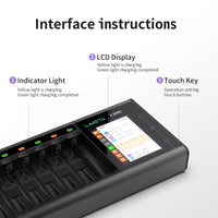 1 x RAW Customer Returns LIMETA 24-Slot Intelligent Battery Charger AA AAA Universal USB Type-C Battery Charger LCD Display Rechargeable Fast Charger Rechargeable Batteries Li-lon LiHv NI-MH NI-Cd - RRP €163.08