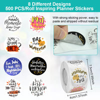 1 x RAW Customer Returns YUENWUZINIC 500 Pieces Inspirational Sayings Stickers Handmade Stickers Self-Adhesive Motivational Stickers Gift Stickers Labels Stickers-8 Style - RRP €10.07