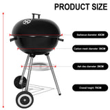 1 x RAW Customer Returns SunJas Charcoal Grill, Portable, Round, Lid with Two Wheels, Diameter 41 cm, Height 70 cm, Black - RRP €40.33