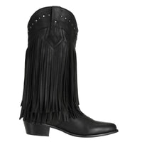 1 x RAW Customer Returns SheSole Women s Western Fringe Boots with Heel, Fashion Women s Mid-Height Cowgirl Cowboy Boots Black - RRP €75.99