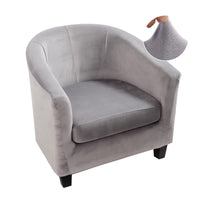 1 x RAW Customer Returns Jaotto Stretch Armchair Cover for 1 Seater, Universal Armchair Cover with Separate Cushion, Washable Non-Slip Chesterfield Velvet Armchair Cover for Tullsta Living Room Counter, Gray - RRP €29.99