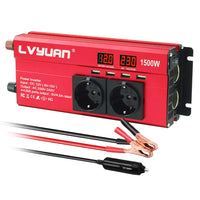 1 x RAW Customer Returns LVYUAN voltage converter 12V 230V 1500W inverter RED - RRP €59.99