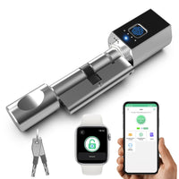 1 x RAW Customer Returns Eseesmart fingerprint door lock, electronic door lock locking cylinder 60mm 30 30 , fingerprint door opener with Bluetooth APP 2 keys - RRP €124.99