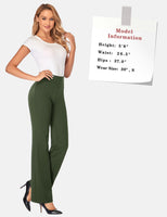 1 x RAW Customer Returns Tapata Women s 71cm 76cm 81cm 86cm Bootcut Stretch Trousers High Waist Women Office Trousers Work Trousers Tummy Control Long Elegant Flared Trousers Leisure Trousers Yoga Trousers 76cm Olive XXL - RRP €45.37