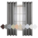 1 x RAW Customer Returns MIULEE Set of 2 Voile Curtains Sheer Linen Curtain with Eyelets Transparent Linen Look Curtain Eyelet Curtain Living Room Window Curtain Translucent Decorative Curtain Bedroom 140 x 245 cm W x H Dark Grey - RRP €35.59