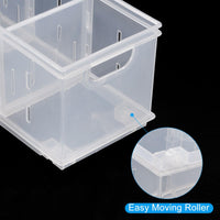 1 x Brand New QUARKZMAN Pantry Organizer and Storage Container, Clear Storage Organizer Container with 3 Divided Compartments for Closet Pantry Organization 12 x 4.8 x 5.1  - RRP €20.4