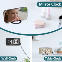 1 x RAW Customer Returns Digital alarm clock with large LED, 6.5 alarm clock without ticking, alarm clock LED clock table clock, clock digital alarm clock with snooze mode, adjustable brightness, 2 USB charging ports-black - RRP €22.18