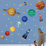 1 x Brand New decalmile wall sticker solar system planets wall sticker space owl rocket wall sticker children s room baby room playroom wall - RRP €20.4