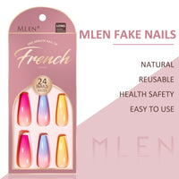 26 x Brand New Mlen 24 Pieces False Nails Press on Tips Full Cover Fake Nails Long Ballerina Artificial Nails Comfortable for Women and Girls Party and Home DIY Rainbow - RRP €468.0