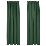 1 x RAW Customer Returns Deconovo Curtains Opaque Curtains Blackout Curtains Thermal Curtains with Gathering Tape Thick Thermal Curtain Cold Protection Heat Protection, 180 x 140 cm Height x Width , Forest Green, Set of 2 - RRP €42.49