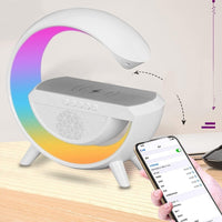 1 x RAW Customer Returns Anna Flowers RGB LED Lamp Bluetooth Speaker Rechargeable FM Radio SD With Wireless Charging For Mobile Phone - RRP €19.93