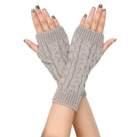 4 x Brand New WOIRROIP Fashion Fingerless Gloves, Women s Winter Thermal Gloves Gloves with Elastic Thumb Hole Knitting Warmer for Women Girls Work Touch Screen - RRP €91.2