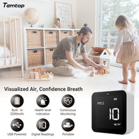 1 x RAW Customer Returns Temtop M10 Air Quality Meters, Measure for PM2.5 HCHO AQI, Indoor Air Quality Detector, Air Quality Real-time Display, White - RRP €89.99