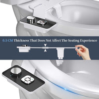 1 x RAW Customer Returns Bidet attachment for toilet, PENDEJATO non-electric slim bidet with retractable, retractable self-cleaning double nozzles and rotary knob for adjusting the water pressure black  - RRP €41.34