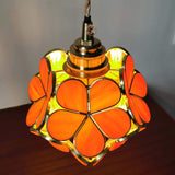 1 x RAW Customer Returns BIEYE L30749 Cherry Blossom Tiffany Style Stained Glass Ceiling Light with 21cm Wide Lampshade Orange  - RRP €98.5