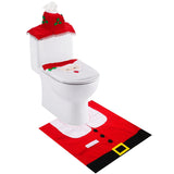 2 x Brand New Simpolor 3 piece Christmas theme bathroom decoration set, Christmas Santa toilet seat cover toilet seat cover, carpets and toilet paper box cover for Christmas interior decoration, party favors - RRP €60.0