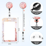 1 x RAW Customer Returns Lanyard with Card Holder Swivel Lobster Clasp with Neck Straps, Retractable for Nurse ID Cards, Keys, Camera Marble Pink  - RRP €16.8