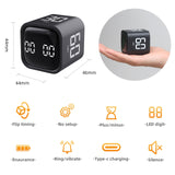 1 x RAW Customer Returns Digital Cube Timer, Kitchen Timer Gravity Sensor Flip Timer with Positive Timing and Countdown, Rechargeable Cube Time Timer for Kids, Sports, Cooking, Work, Study, Time Management Tool - RRP €23.7