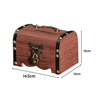 1 x RAW Customer Returns Vintage wooden treasure chest money box with key Small treasure chests with lock, chest for storage and decoration for children s birthday treasure hunt - RRP €11.09