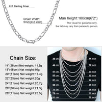 1 x RAW Customer Returns ChainsHouse Platinum Figaro chain 5mm wide 51cm long necklace with jewelry box and pouch perfect for father mom families - RRP €56.89