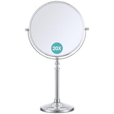 1 x RAW Customer Returns B Beauty Planet 20x Magnifying Mirror, Double-Sided 360 Degree Rotating Desktop Makeup Mirror, Free Standing Bathroom Bedroom Mirror, Large Diameter 19cm - RRP €25.66