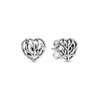 1 x RAW Customer Returns PANDORA stud earrings Blooming Hearts silver 297085 - RRP €33.58