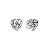 1 x RAW Customer Returns PANDORA stud earrings Blooming Hearts silver 297085 - RRP €33.58