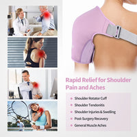 1 x RAW Customer Returns NEWGO shoulder ice gel pack shoulder bandage cooling pads cold hot compress with clamp for sports injuries, frozen shoulders, joint pain, stiff shoulder, tense muscles purple  - RRP €23.18