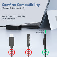 1 x RAW Customer Returns 65W Surface charging cable 15V 4A Microsoft charger power supply for Surface Pro 11 X 10 9 8 7 7 6 5 4 3, Surface Laptop 7 6 5 4 3 2 1, Surface Go 4 3 2 1, Surface Book 3 2 1, Model 1706 1796 1800 with USB - RRP €25.99