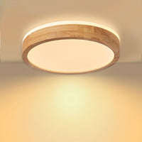 1 x RAW Customer Returns Baerolc LED ceiling light wood, top 360 glow 30cm wooden ceiling lamp bedroom, 24W 3000K warm white ceiling light round wooden lamp for bedroom office kitchen children s room hallway balcony... - RRP €45.17