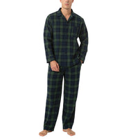 1 x RAW Customer Returns LAPASA Men s Pajama Set Relaxed Fit Lounge Top Pants, Flannel Pajamas Set M95, Dark Green Navy Blue, M - RRP €45.99